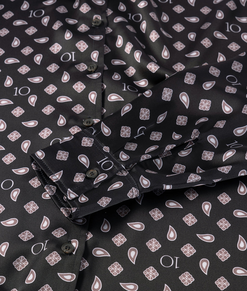paisley fluid blouse | black