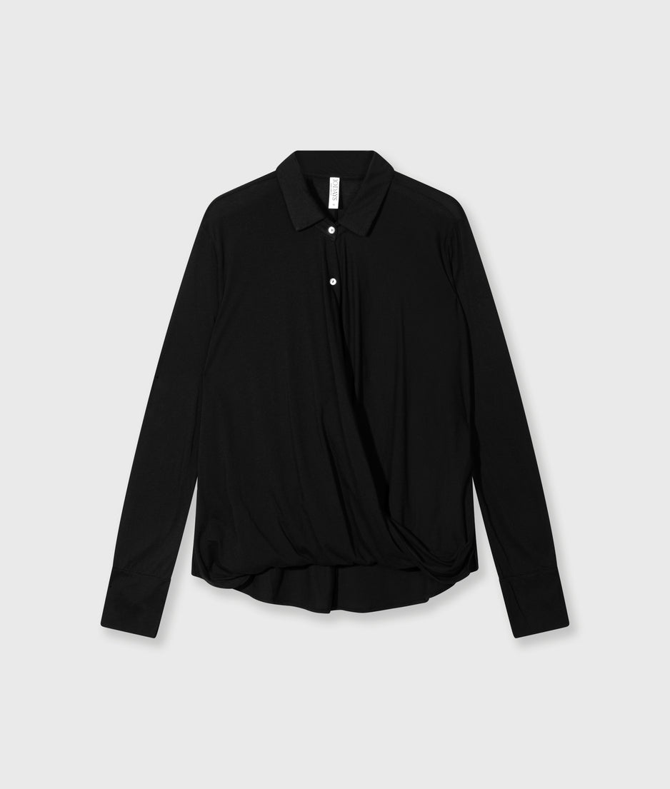 wrap blouse | black