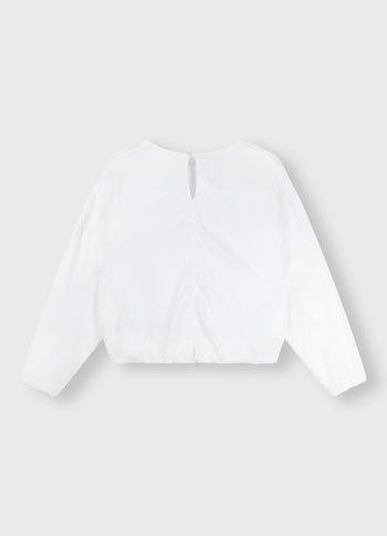 balloon blouse | white