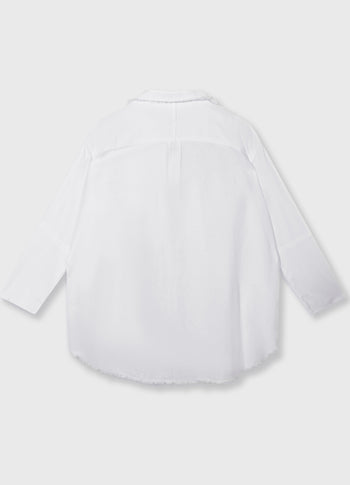 cotton linen blouse | white