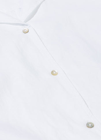 cotton linen blouse | white