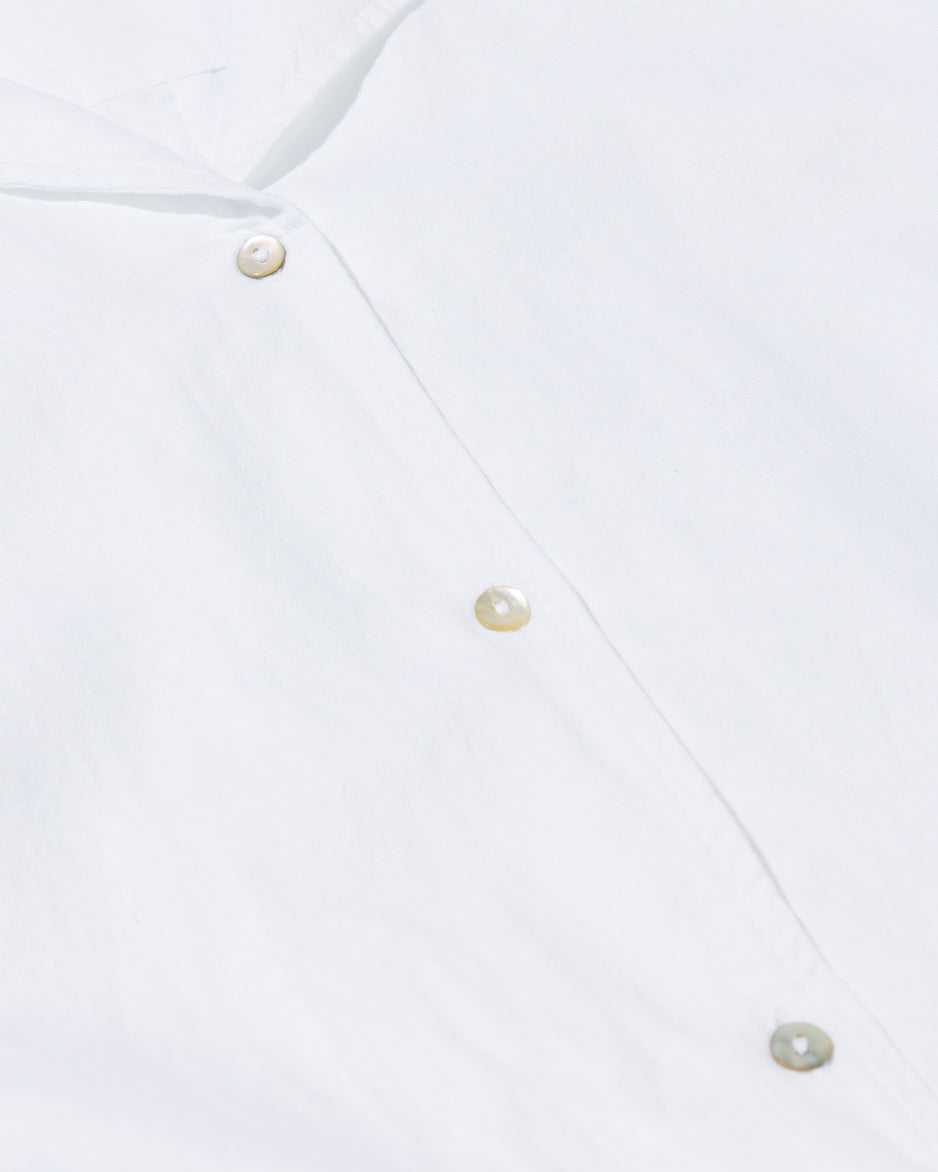 cotton linen blouse | white