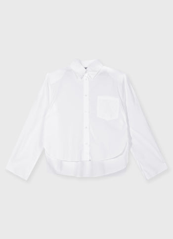 cropped shoulder shirt | white