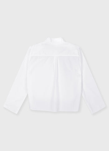 cropped shoulder shirt | white