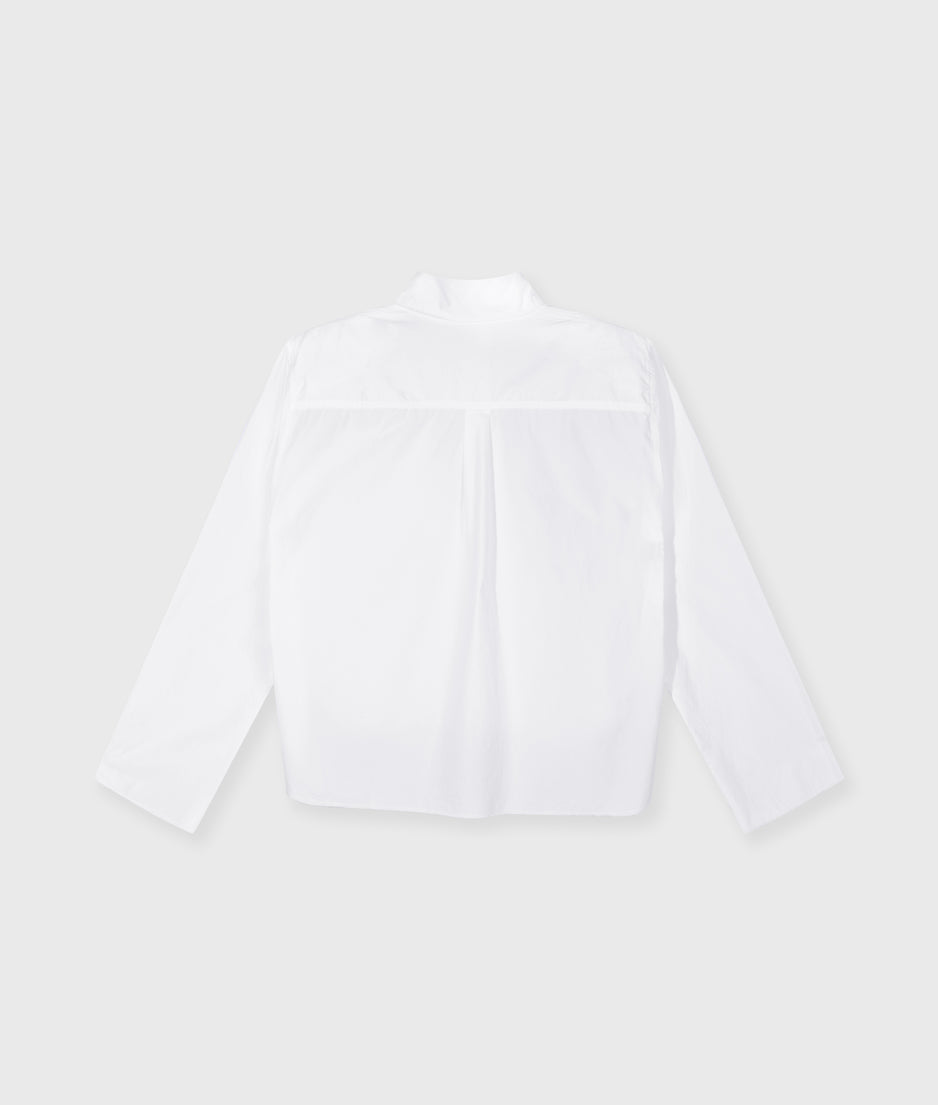 cropped shoulder shirt | white