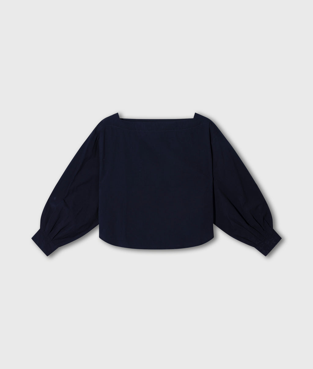boatneck blouse poplin | night sky