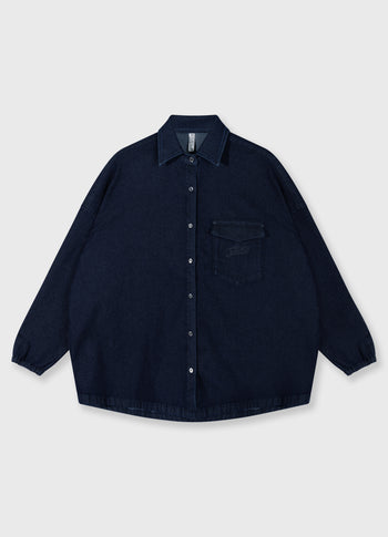 overshirt chambray | dark blue