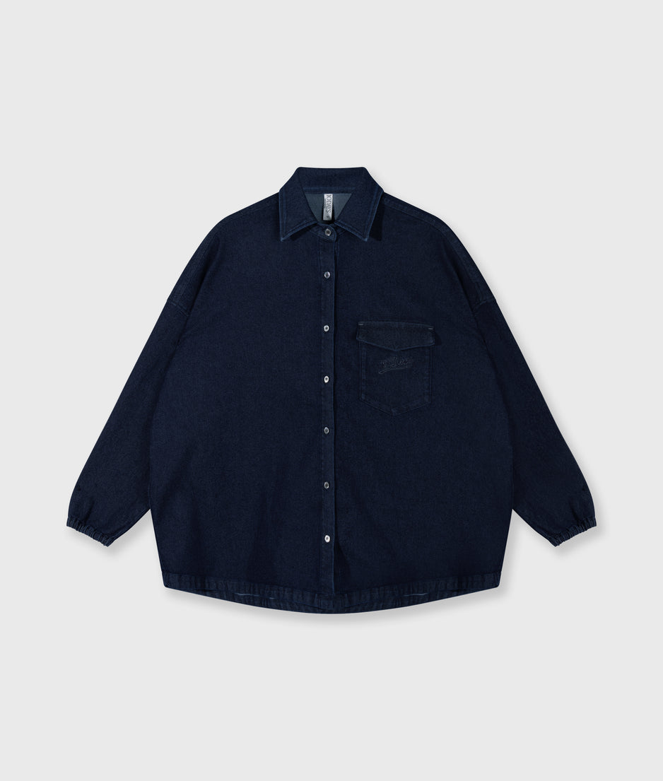 overshirt chambray | dark blue