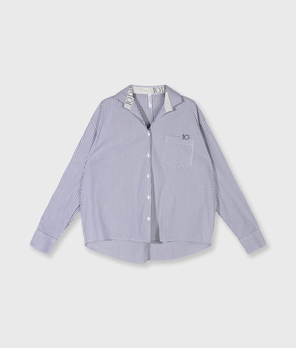 shirt stripes | white/steel blue