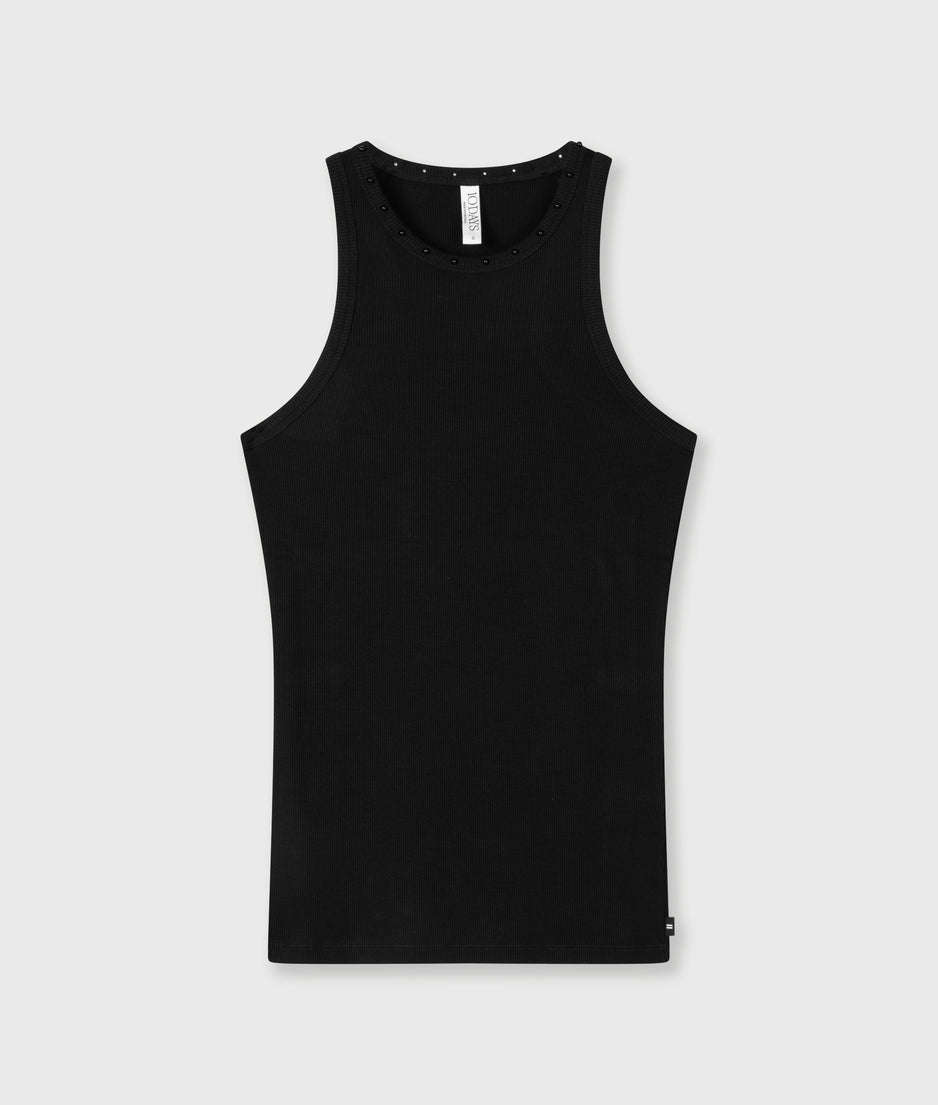 tank top pearls | black