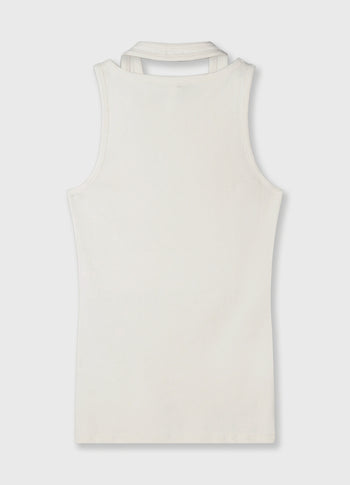 a-symmetric rib top | ecru