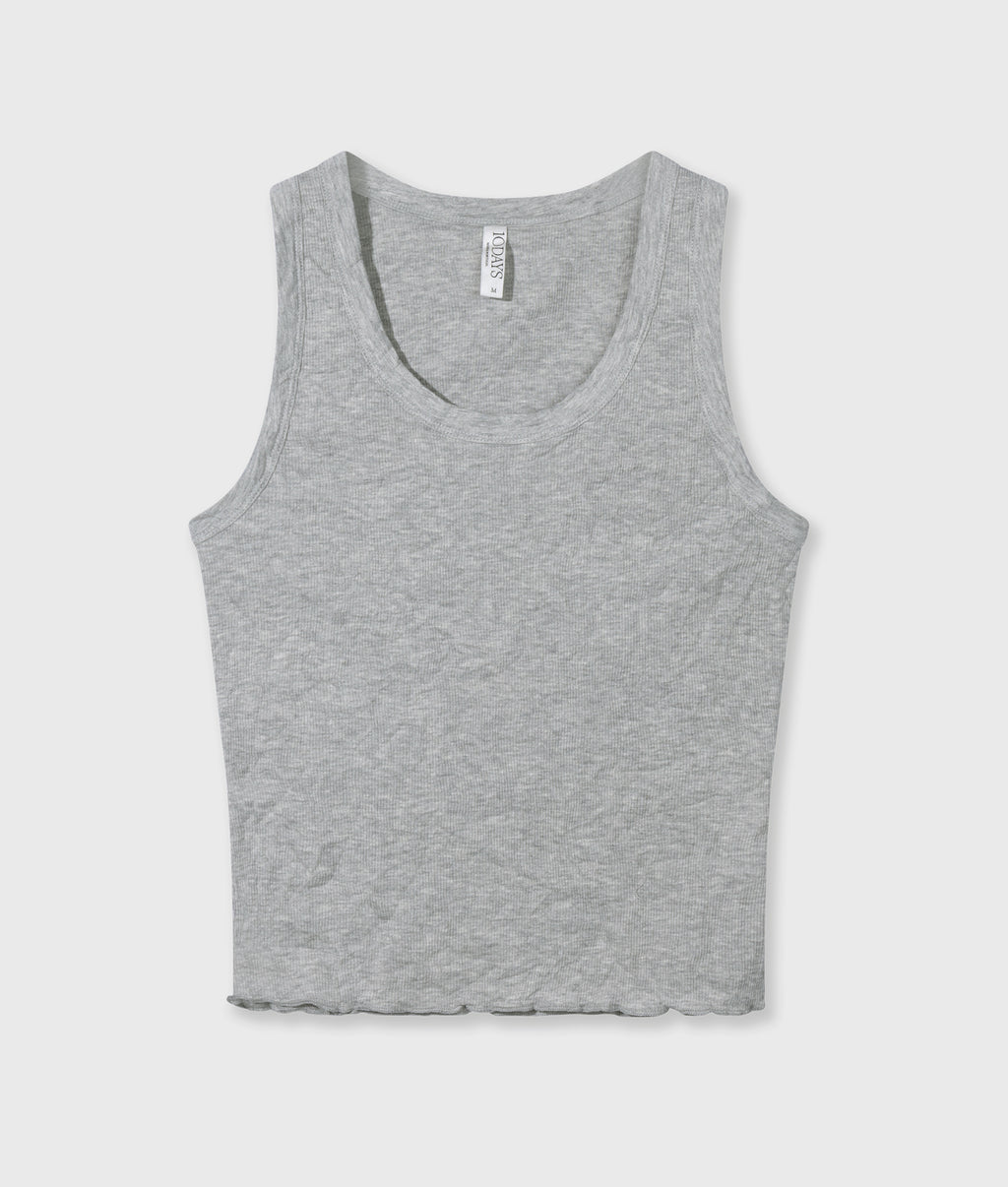 soft rib tank top | light grey melee