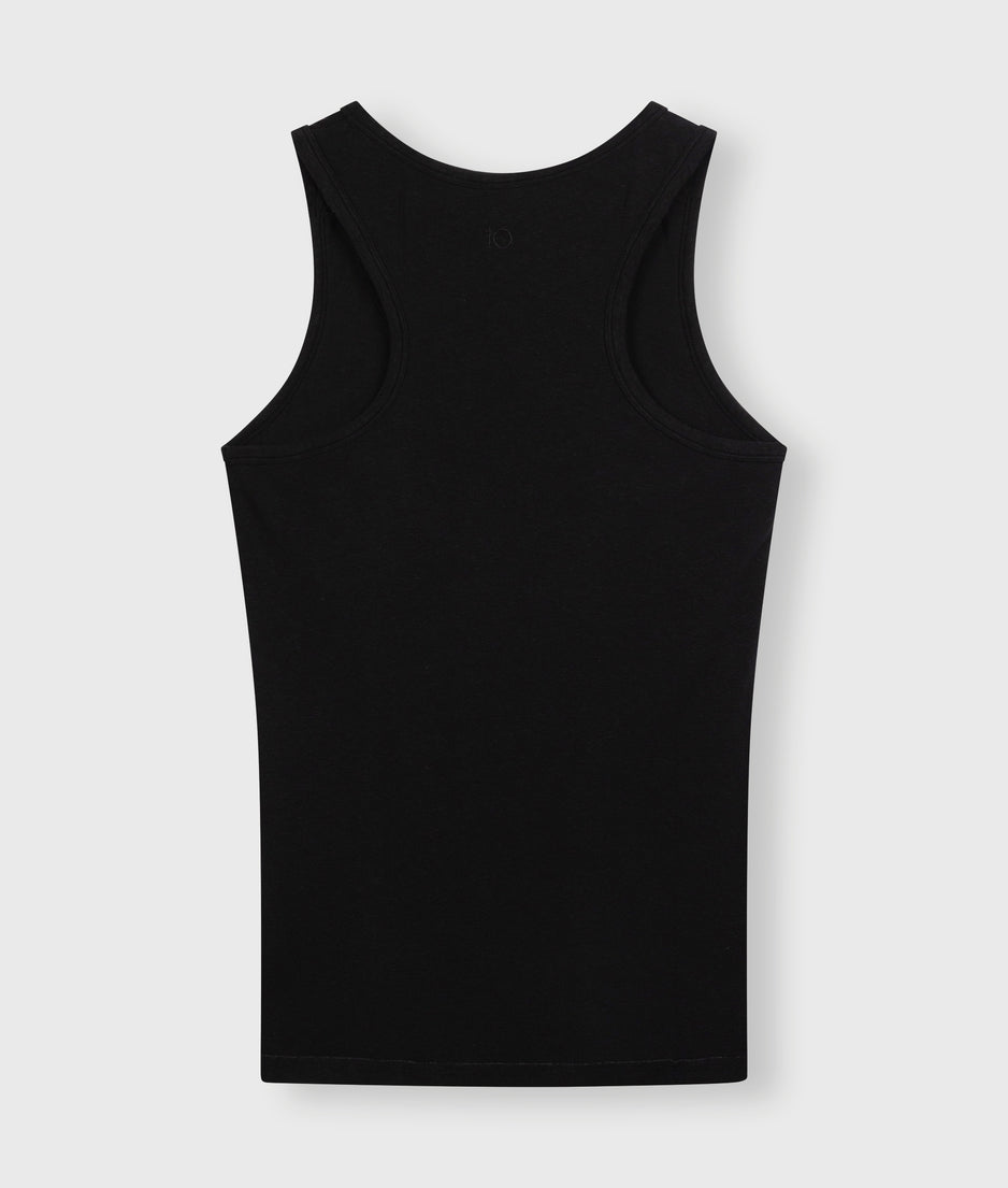 singlet linen cotton | black