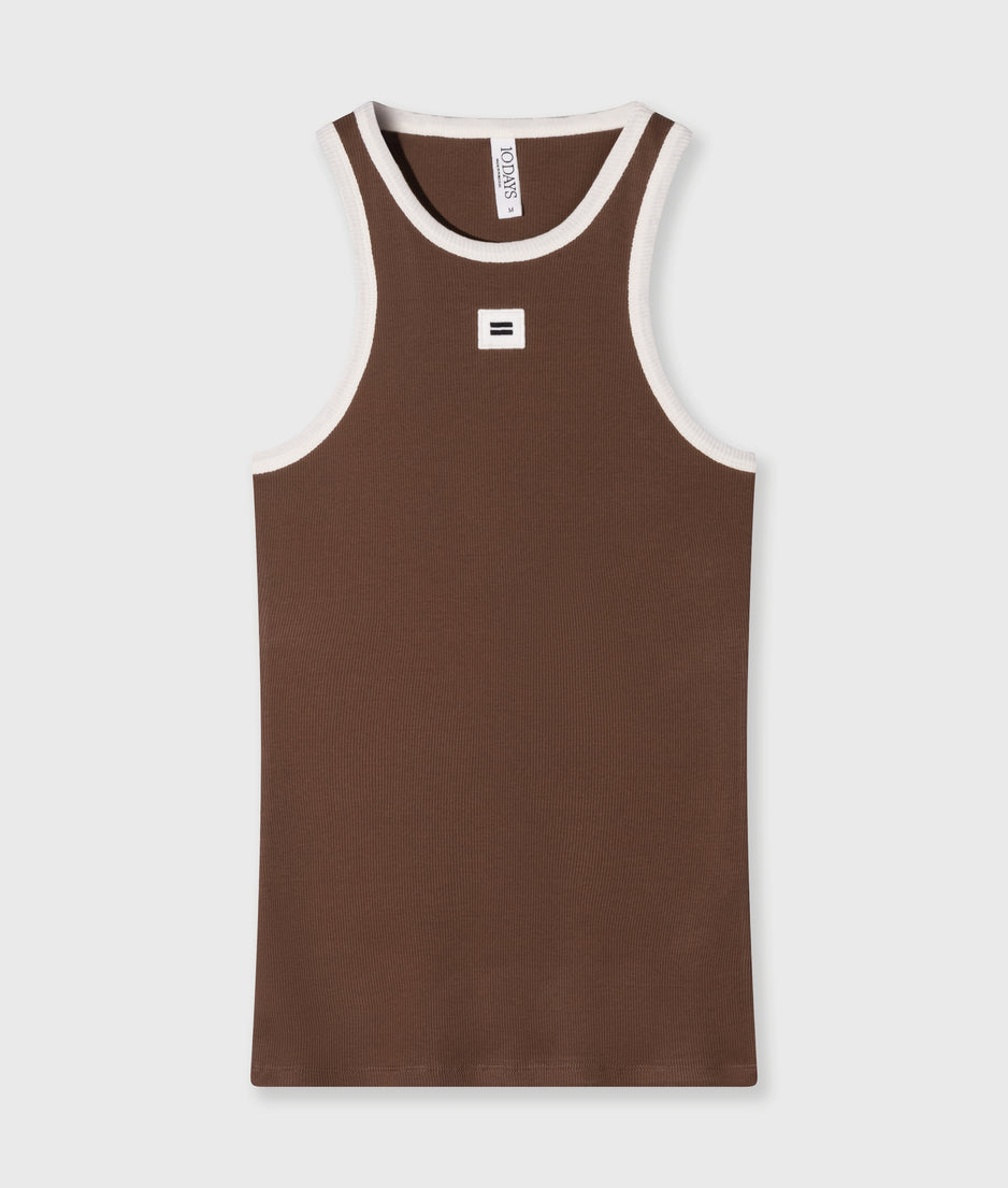 tank top rib contrast | truffle