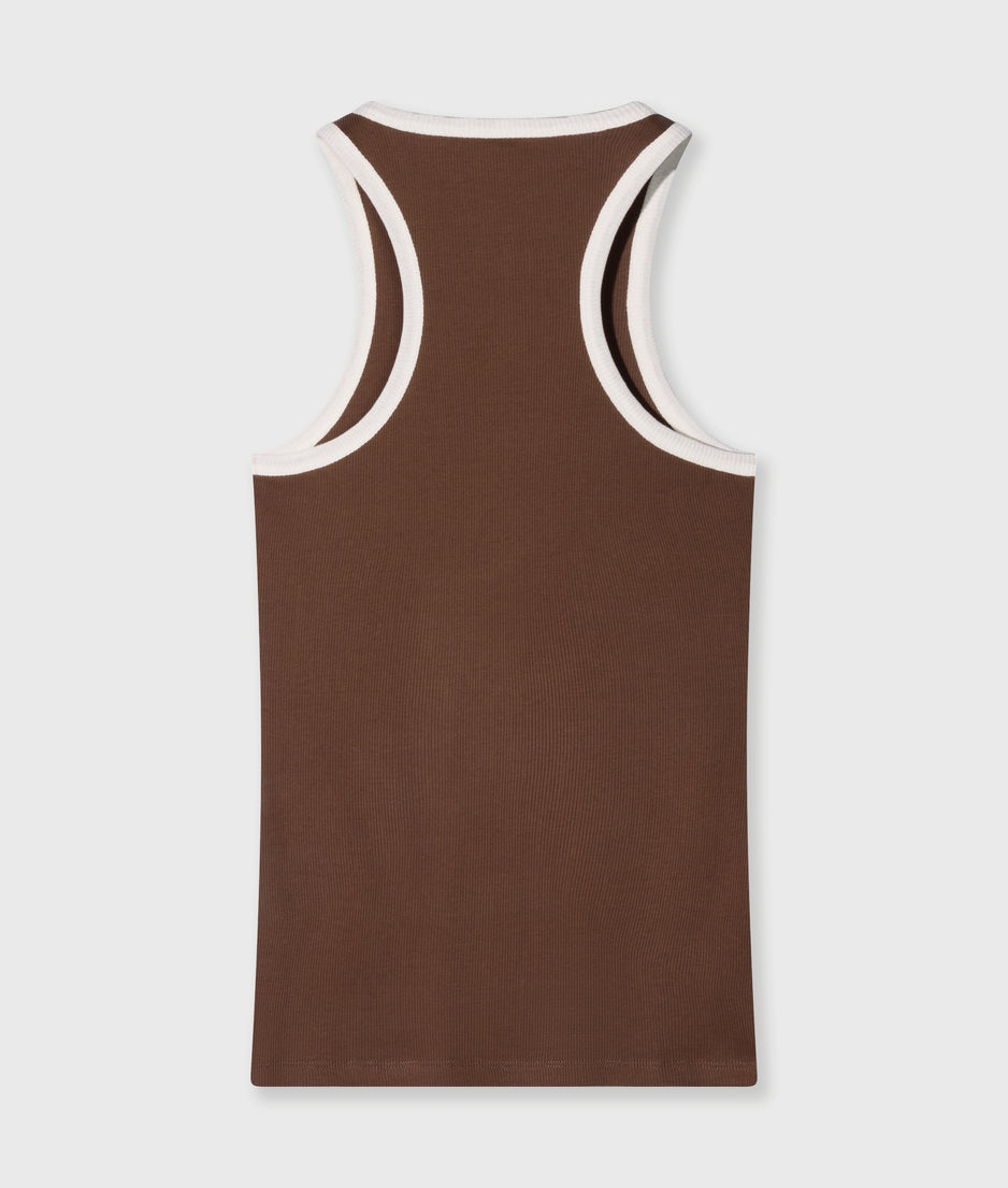 tank top rib contrast | truffle