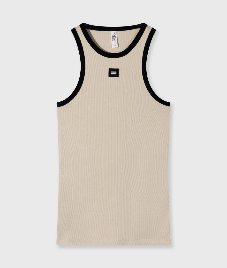 tank top rib contrast | light earth