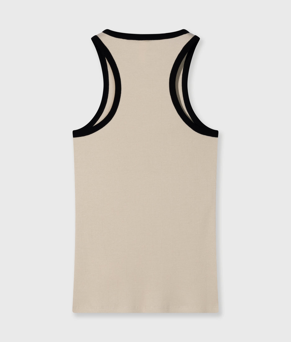 tank top rib contrast | light earth