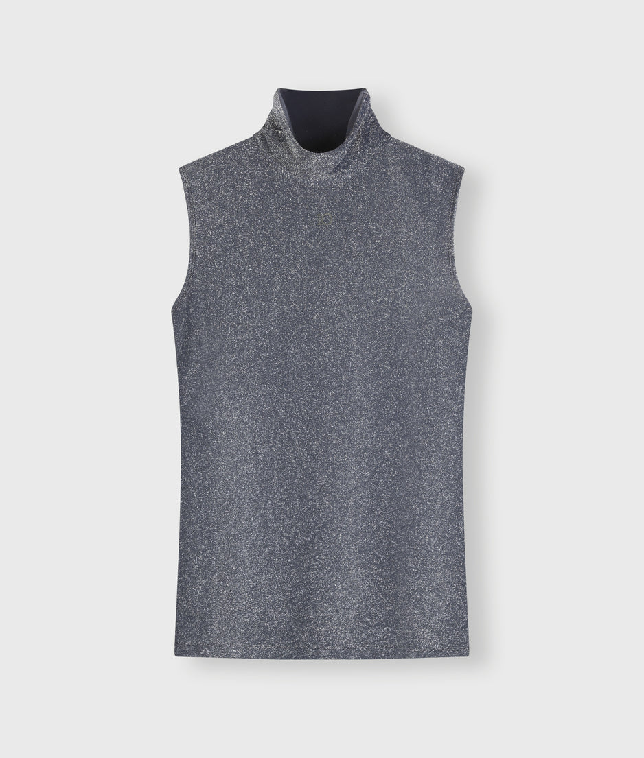 turtleneck top glitter | black