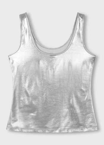 shiny singlet | silver