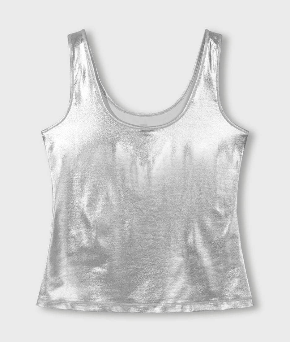shiny singlet | silver