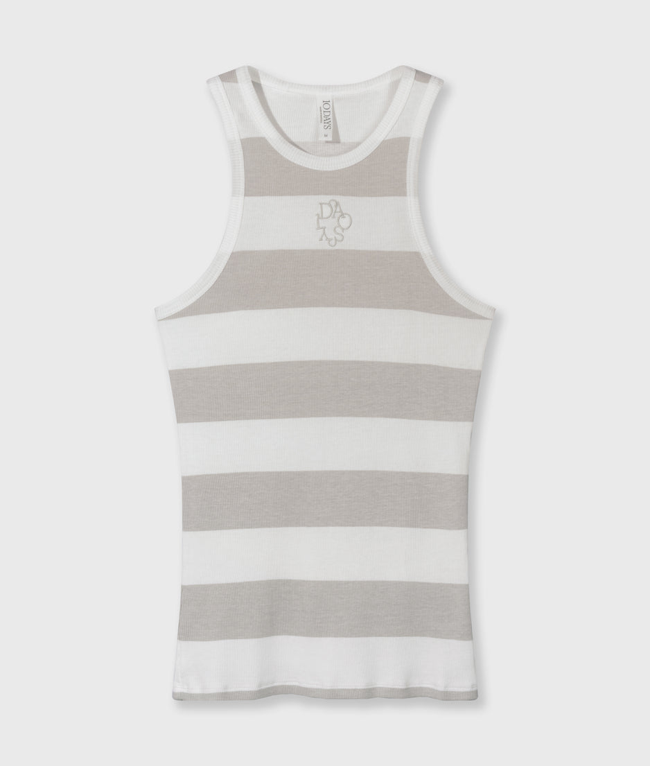 tank top rib stripes | white/stone