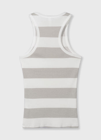 tank top rib stripes | white/stone
