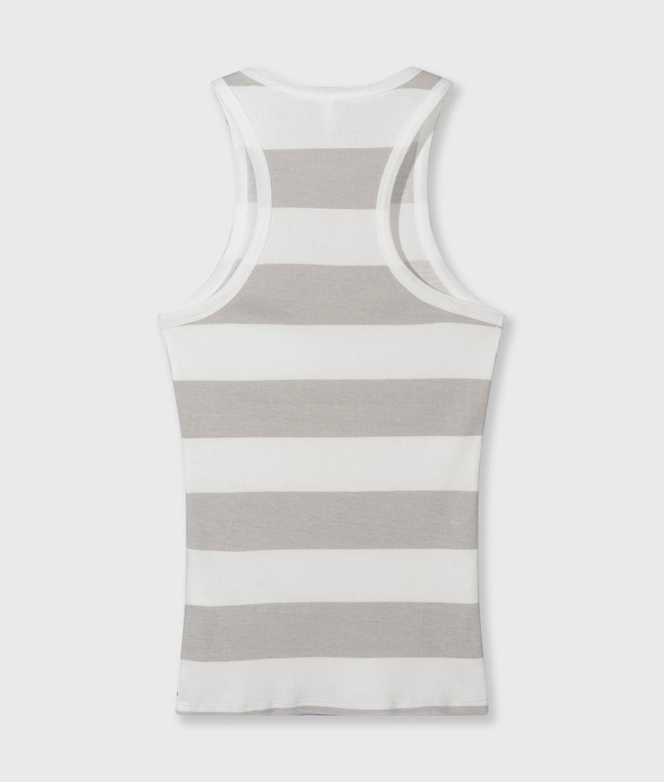 tank top rib stripes | white/stone