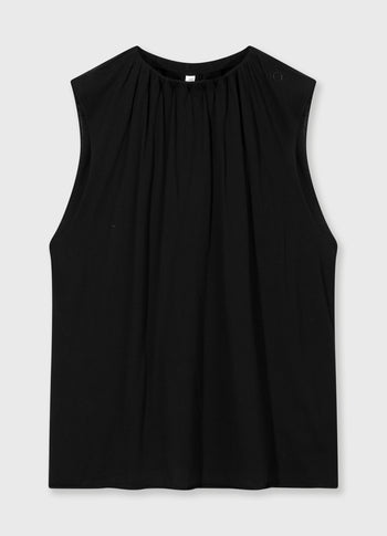 pleated top jersey | black