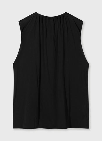 pleated top jersey | black