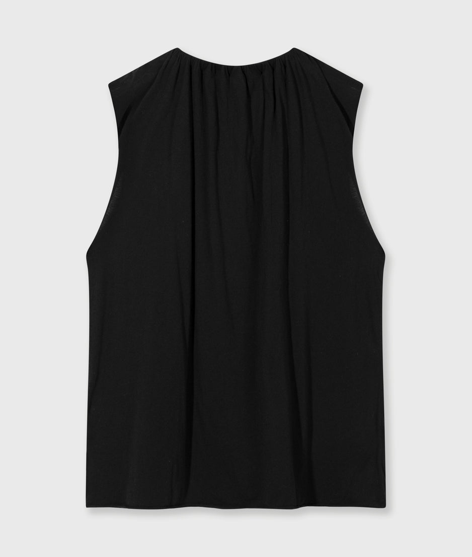 pleated top jersey | black
