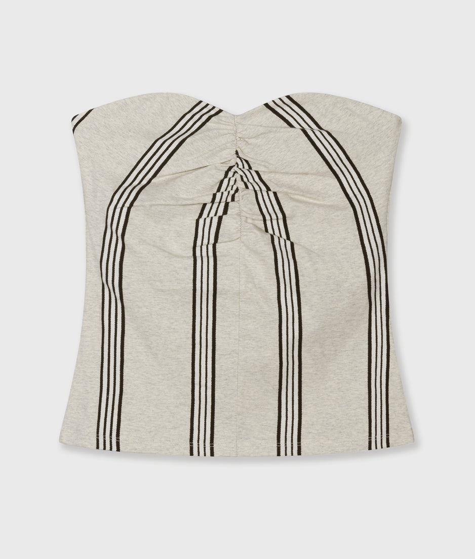 strapless top stripes | soft white melee
