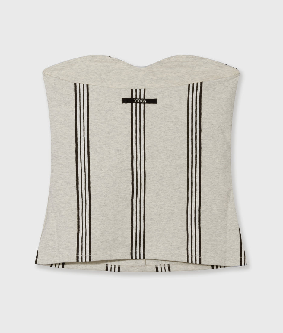 strapless top stripes | soft white melee