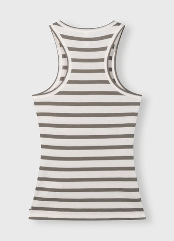 tank top rib stripes | ecru/sage