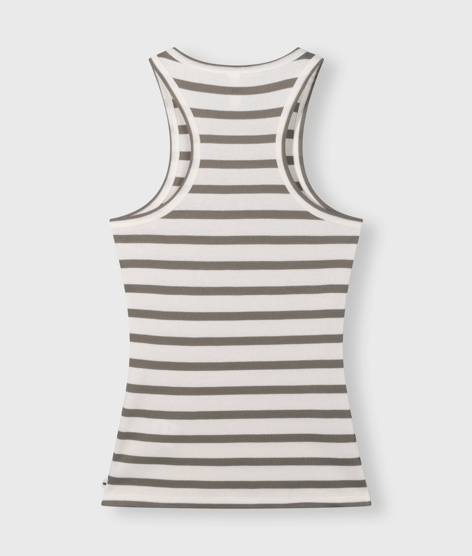 tank top rib stripes | ecru/sage