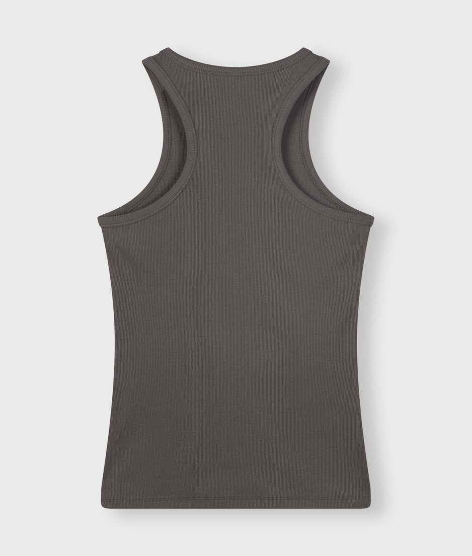 tank top rib | oil grey