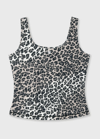 slimfit tanktop leopard | ecru