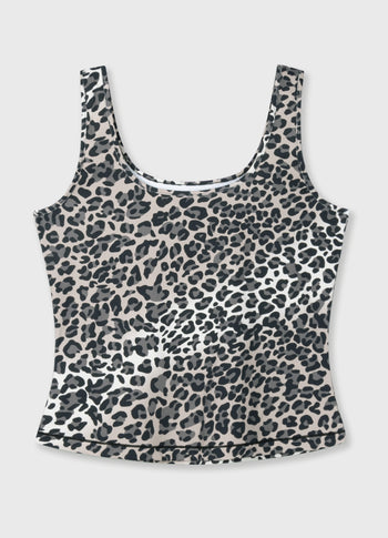slimfit tanktop leopard | ecru