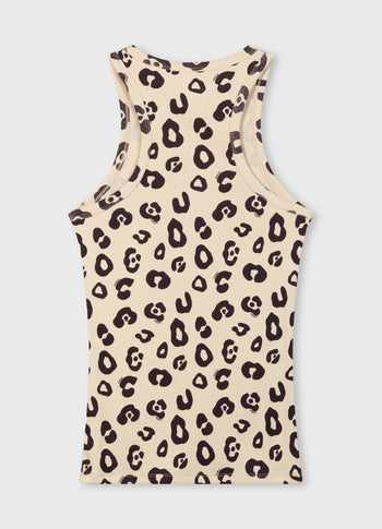 tank top rib leopard | oyster