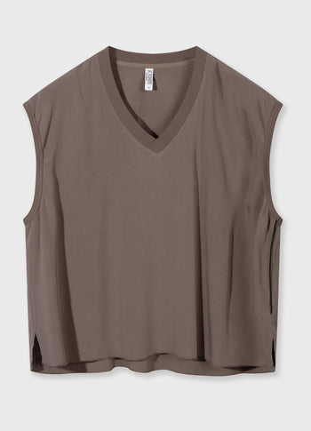 v-neck top viscose | moonrock