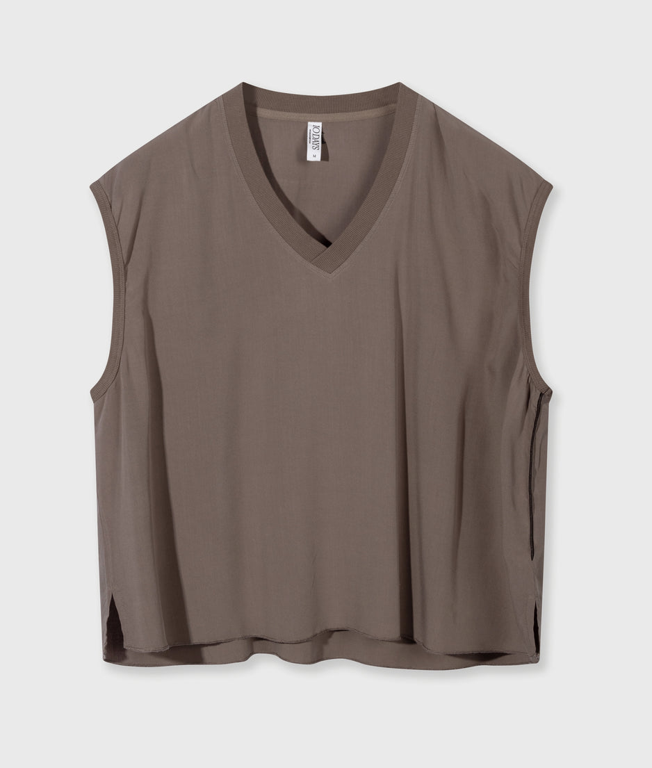 v-neck top viscose | moonrock