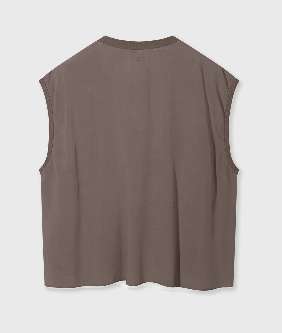 v-neck top viscose | moonrock