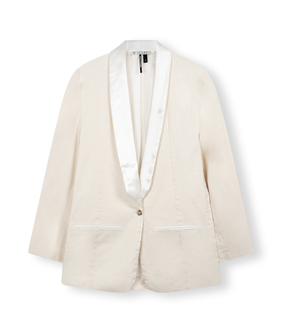 smoking blazer slub twill | ecru