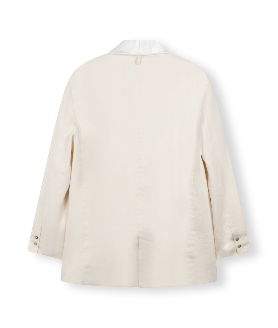 smoking blazer slub twill | ecru