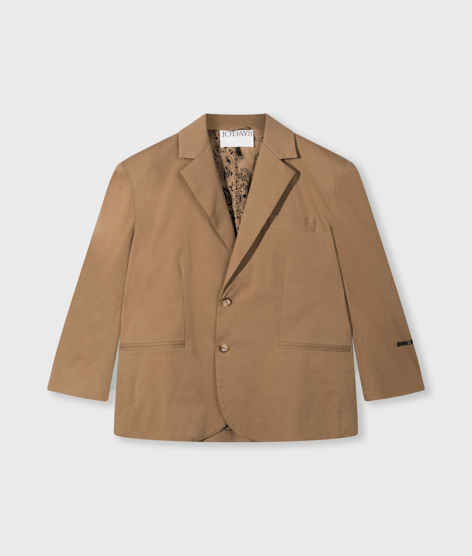 oversized blazer twill | cedar brown