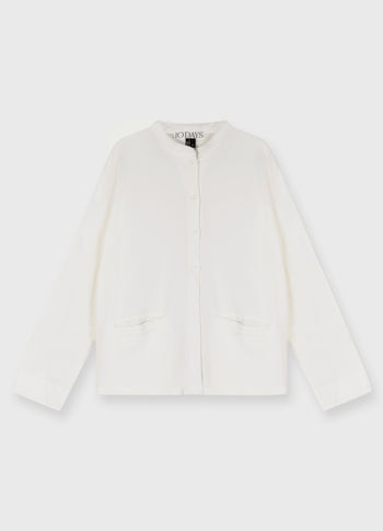 standing collar jacket | ecru