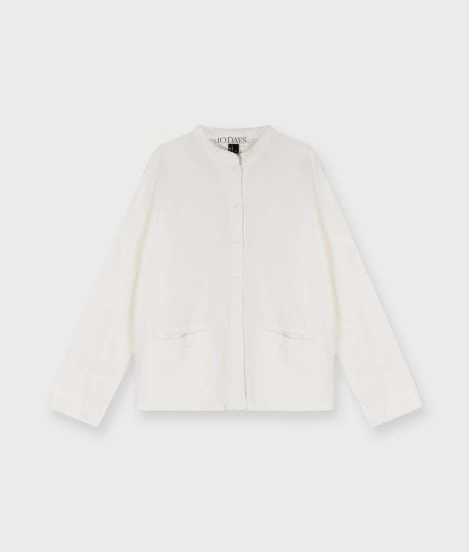 standing collar jacket | ecru