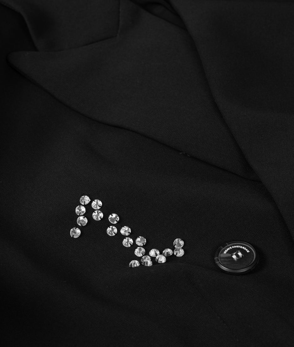 statement blazer strass | black