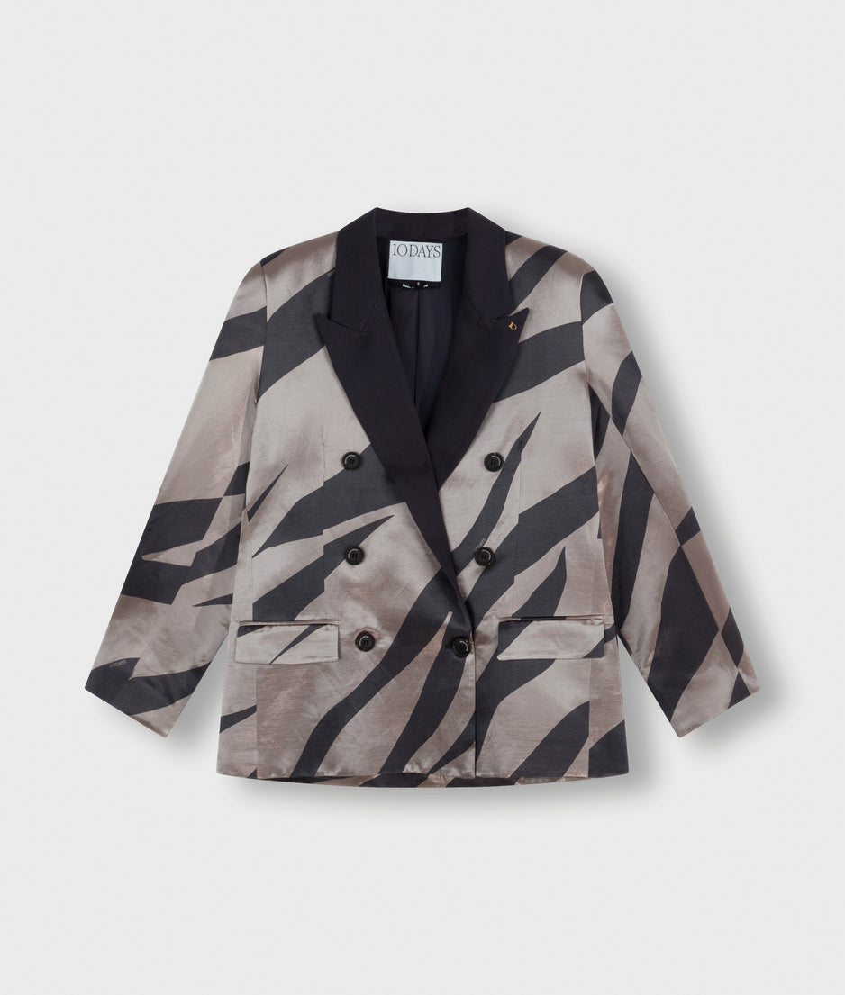 satin blazer zebra | warm taupe