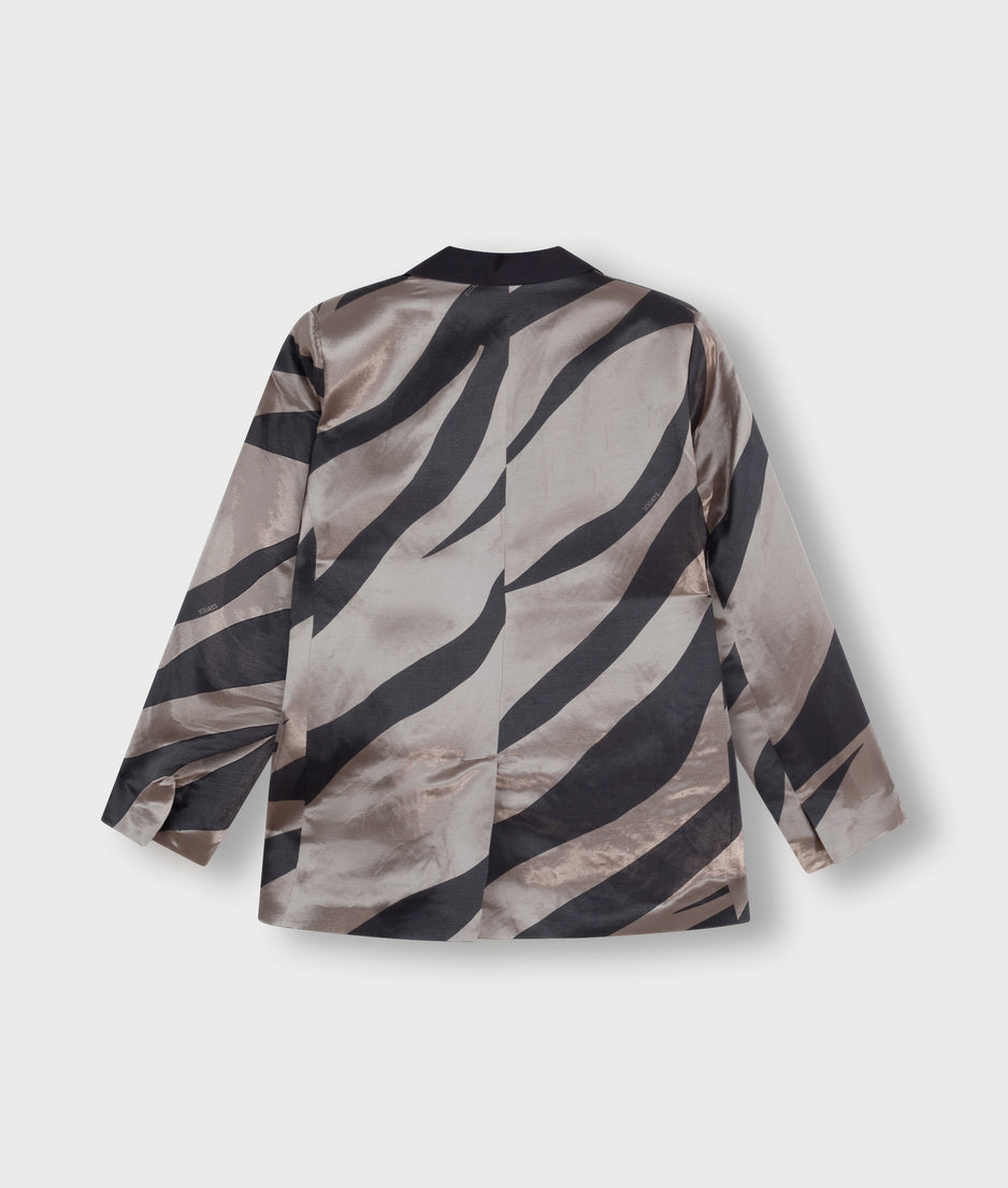 satin blazer zebra | warm taupe