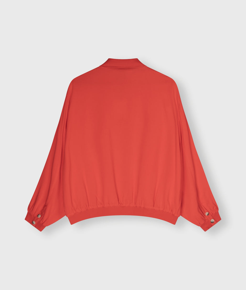bomber blouse | poppy red